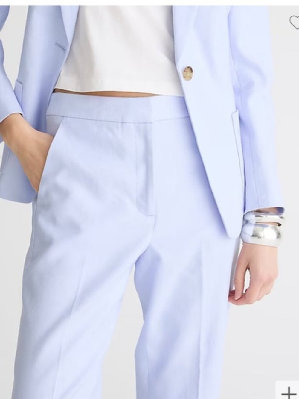 J.Crew Kate Periwinkle Blue Linen Pants Straight Leg Sz 10 Matching Set
